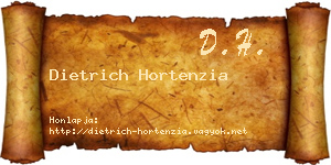 Dietrich Hortenzia névjegykártya